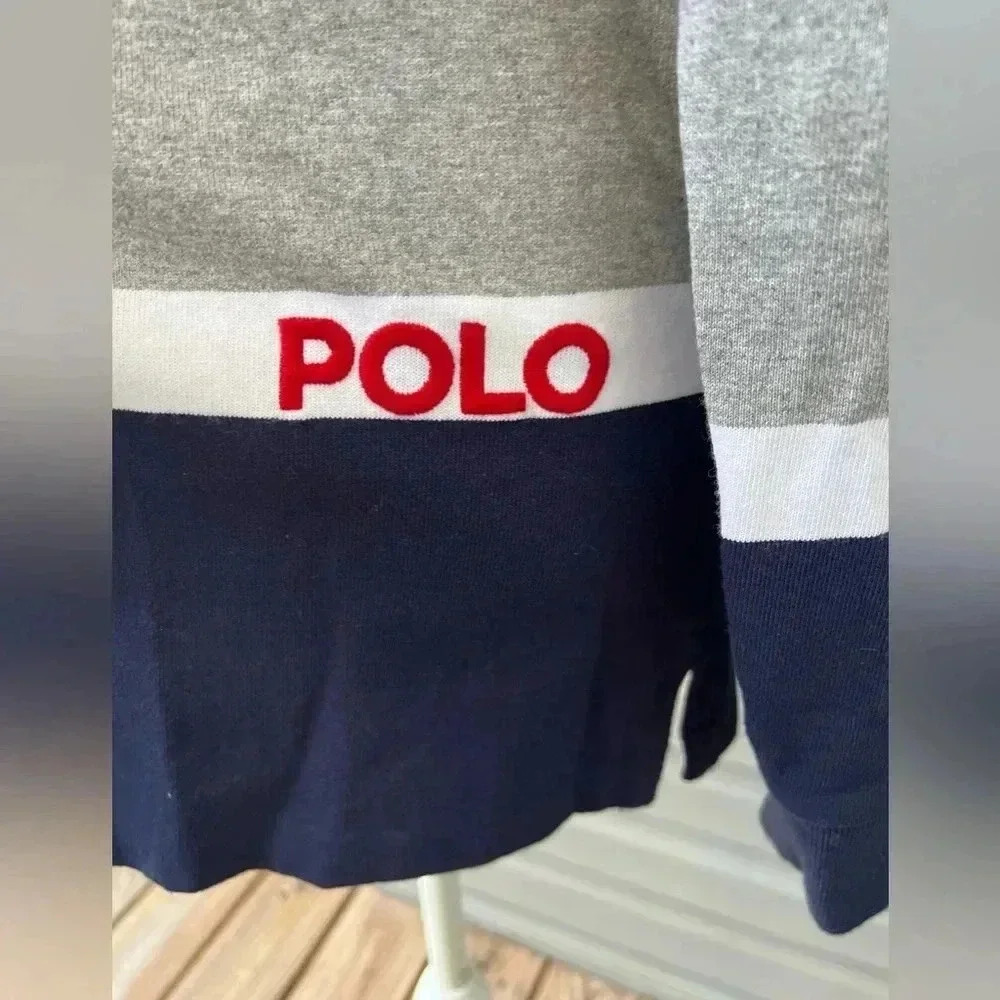 Polo Ralph Lauren Men's Grey Heather Crest Logo Classic Fit Rugby Long Sleeve S - Picture 5 of 10